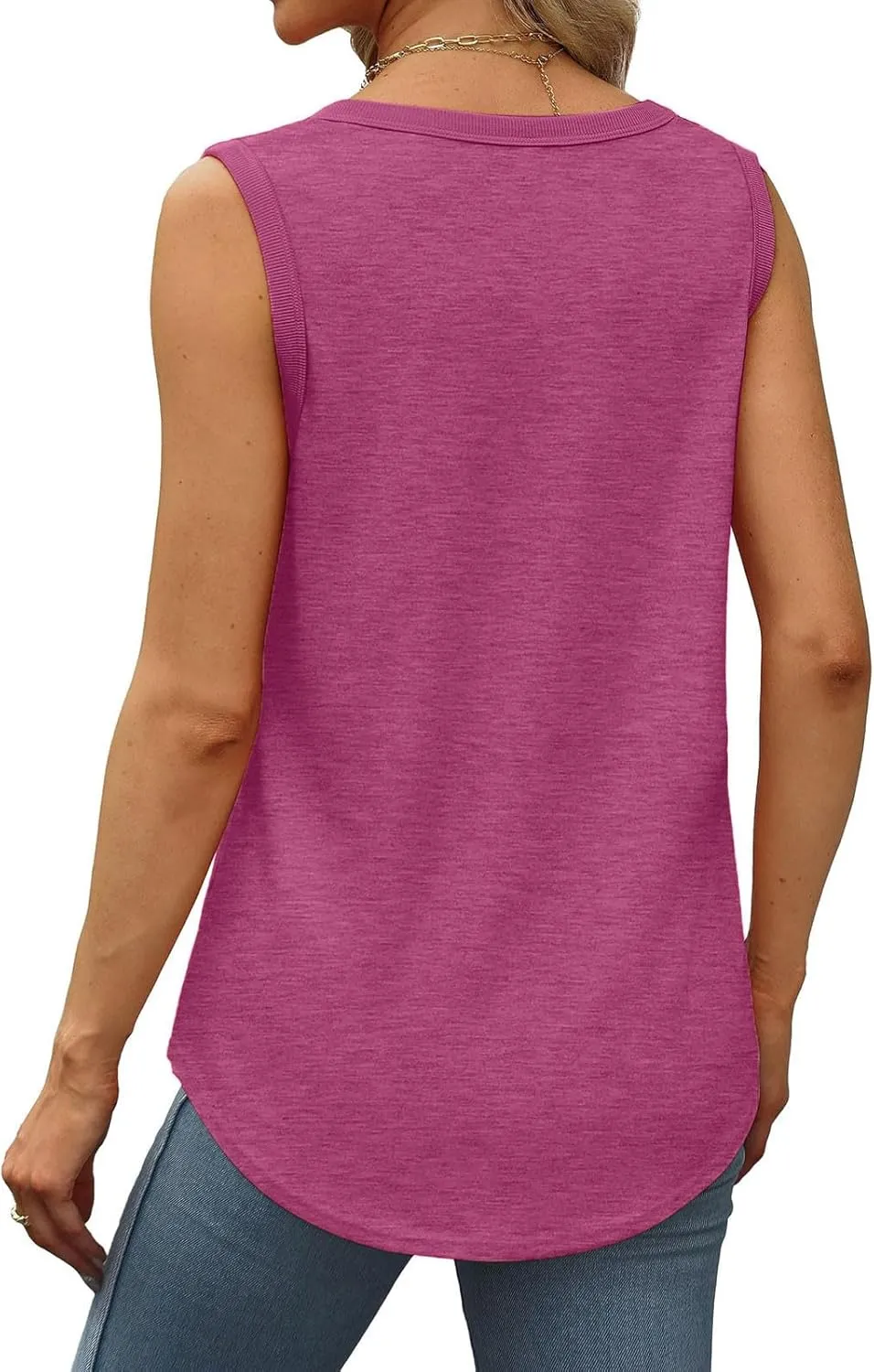 2 Pack Tank Tops for Women Summer Casual Sleveeless T Shirt Cozy Loose Crewneck Tanks 2025 Trendy Flowy Blouses