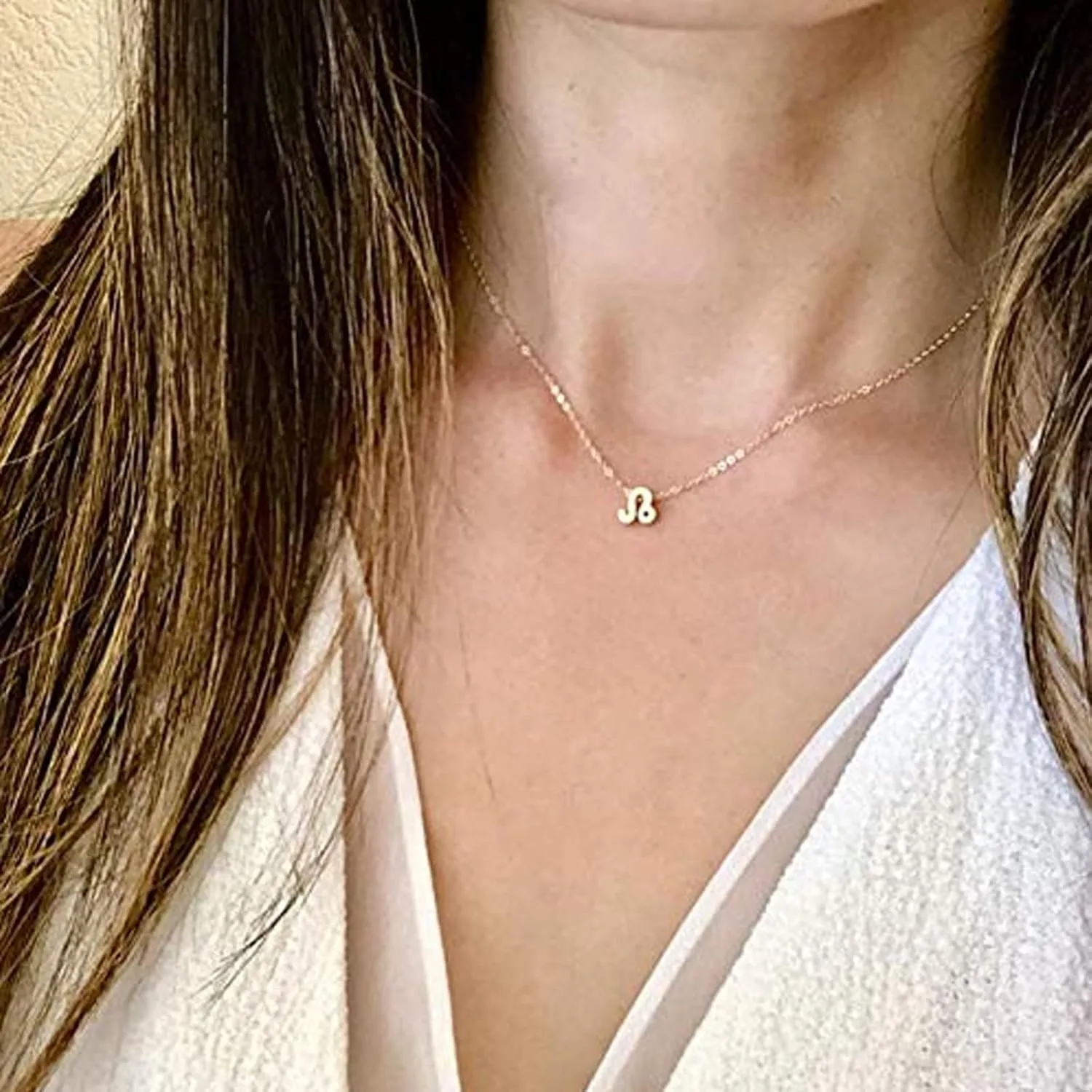 2 Pcs Zodiac Necklace for Women Men 12 Zodiac Sign With Tarot Card Pendant Necklace Gold Plat Constellation Necklace Birthday Gifts for Women