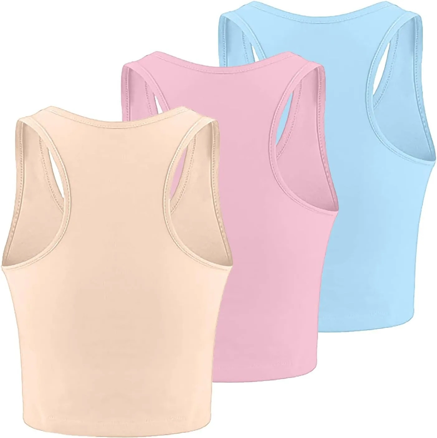 3 Pack Summer Tank Tops for Women U Neck Ribbed Sleeveless Camisole Shirts Racerback Crop Tops Going Out Clothes 2025