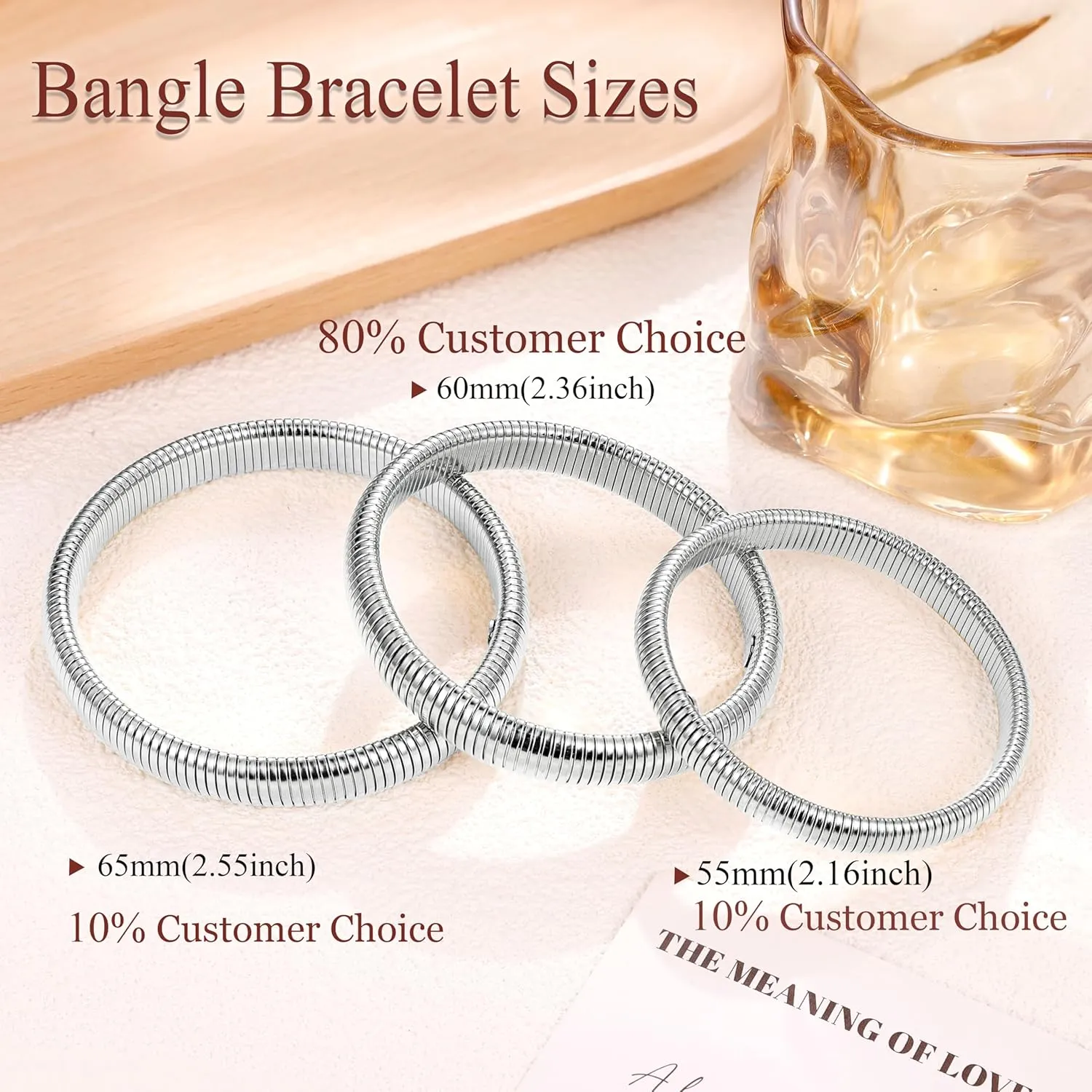 3Pcs Chunky Gold Bangles for Women Stretch Bangles Bracelets 18K Gold Plated Stainless Steel Flexible Snake Chain Wide Wristband Stack Layered Bangle Bracelets 8/10mm