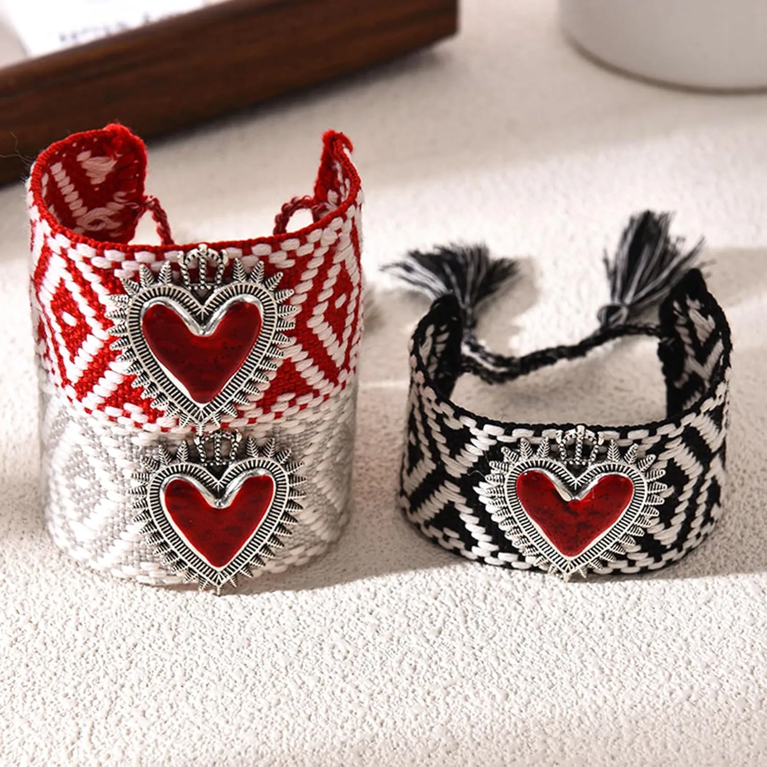 4PCS Woven Surfer Bracelets Anklets, 6.5-11 Adjustable Friendship Bracelets Braided Colorful Bracelet, Woven Friendship Bracelets Bracelets for Women Men