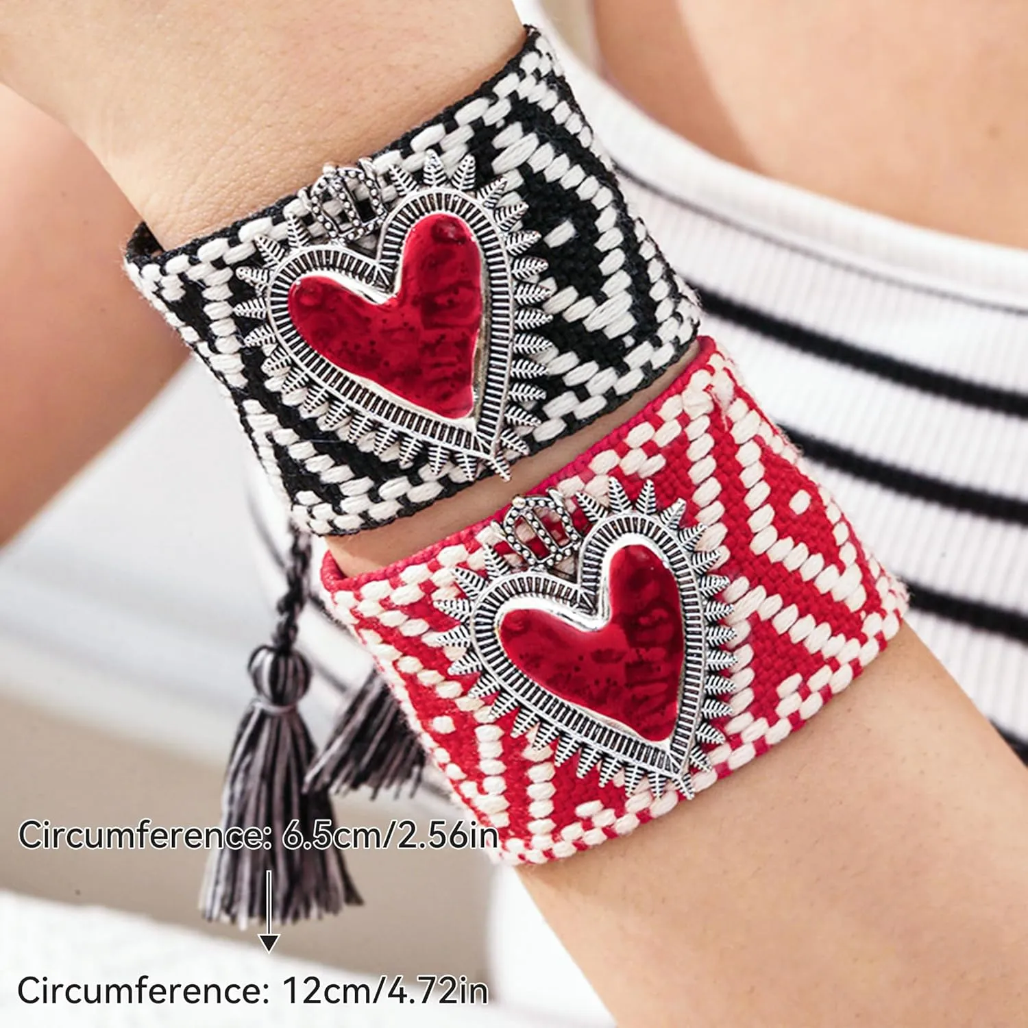 4PCS Woven Surfer Bracelets Anklets, 6.5-11 Adjustable Friendship Bracelets Braided Colorful Bracelet, Woven Friendship Bracelets Bracelets for Women Men