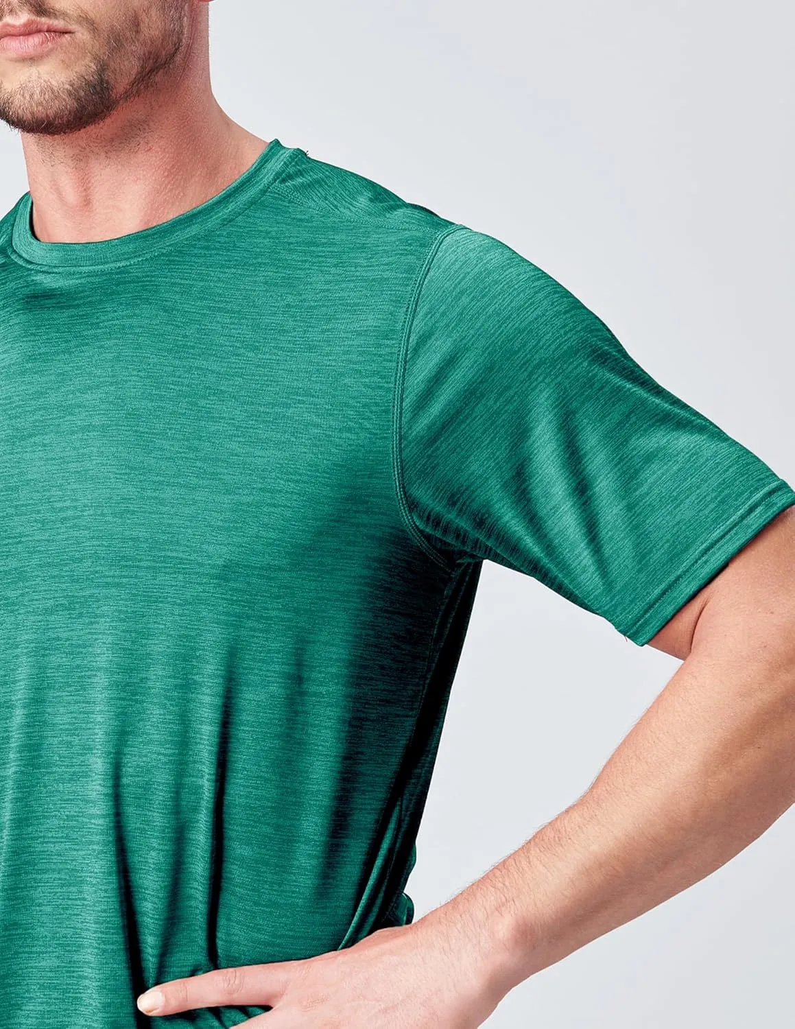 5 Pack Mens Active Quick Dry Crew Neck T Shirts | Athletic Running Gym Workout Short Sleeve Tee Tops Bulk