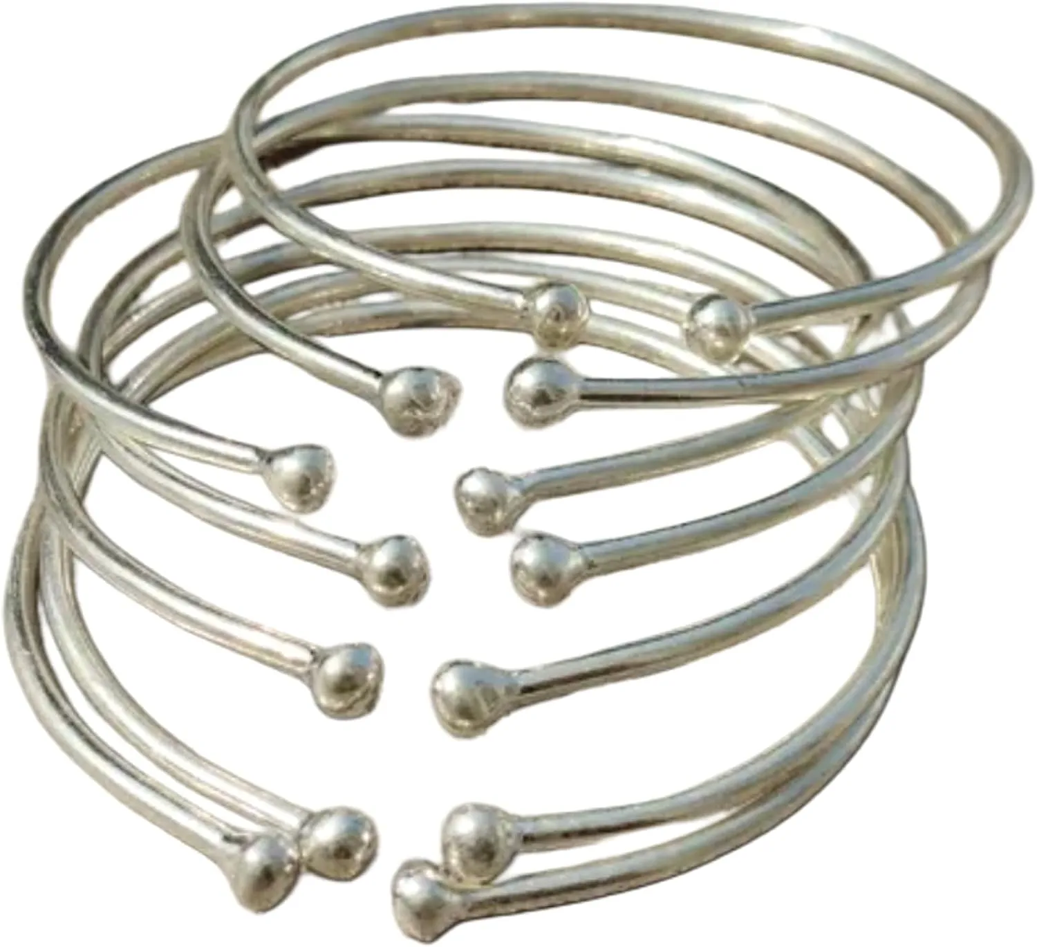7 Set Adjustable Bangles  Stackable 925 Silver Open Cuff Bangles for Women  Boho Minimalist Layered Jewelry Gift Set  West Indian Silver Bracelet Silver Boho Bangle For Women