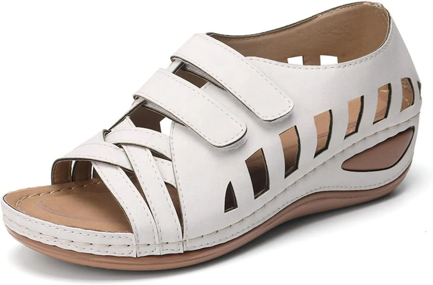 7.5 Wide Orthopedic Slippers for Women Sandals Women Dressy Summer Flat Comfortable Summer Shoes for Women 2024 White Ladies Walking Sandals Fisherman Sandals for Women Flower Sandals for Women