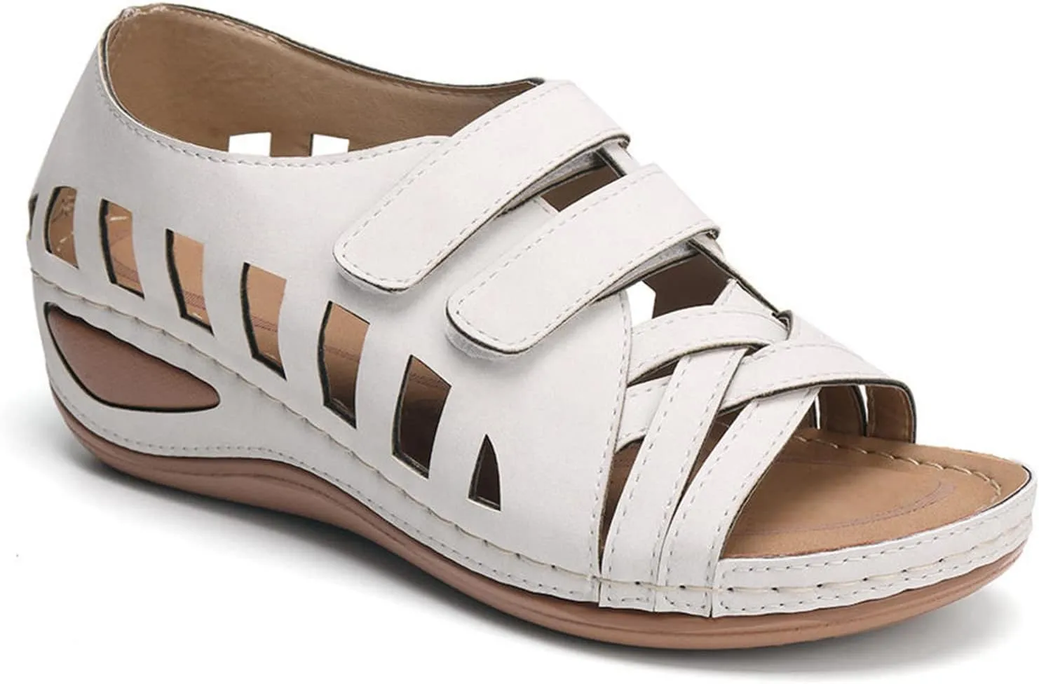 7.5 Wide Orthopedic Slippers for Women Sandals Women Dressy Summer Flat Comfortable Summer Shoes for Women 2024 White Ladies Walking Sandals Fisherman Sandals for Women Flower Sandals for Women