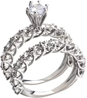 925 Silver Bridal Ring Sets Round Cut CZ Engagement Rings for Women promise rings for her wedding bands for Women