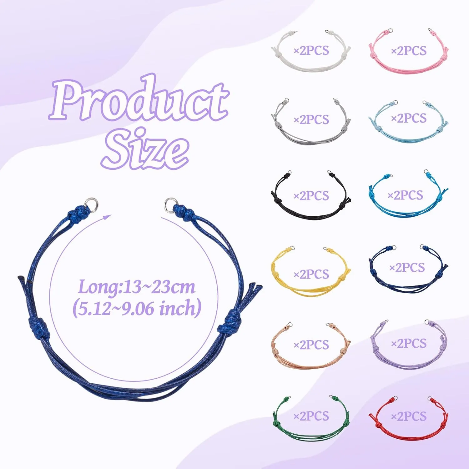 Adjustable Slider Bracelets Colorful Half Finished Bracelets Adjustable Beaded Bracelets DIY Friendship Bracelets for Women Jewelry Making Gifts Supplies