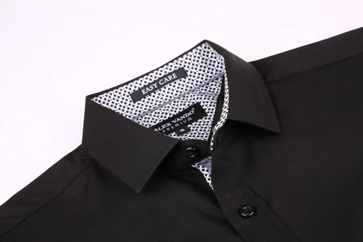 Alex Vando Mens Bamboo Dress Shirts Wrinkle Free Regular Fit Stretch Button Down Shirt