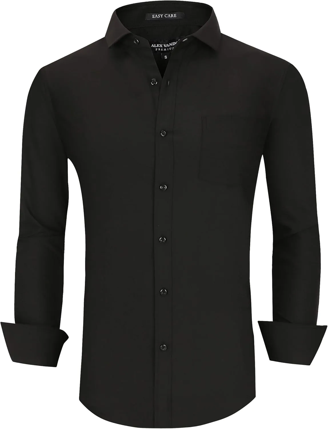 Alex Vando Mens Bamboo Dress Shirts Wrinkle Free Regular Fit Stretch Button Down Shirt