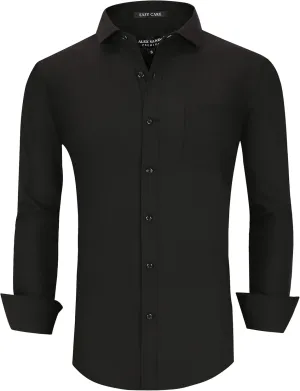 Alex Vando Mens Bamboo Dress Shirts Wrinkle Free Regular Fit Stretch Button Down Shirt