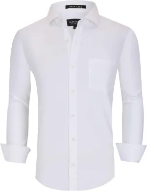 Alex Vando Mens Bamboo Dress Shirts Wrinkle Free Regular Fit Stretch Button Down Shirt