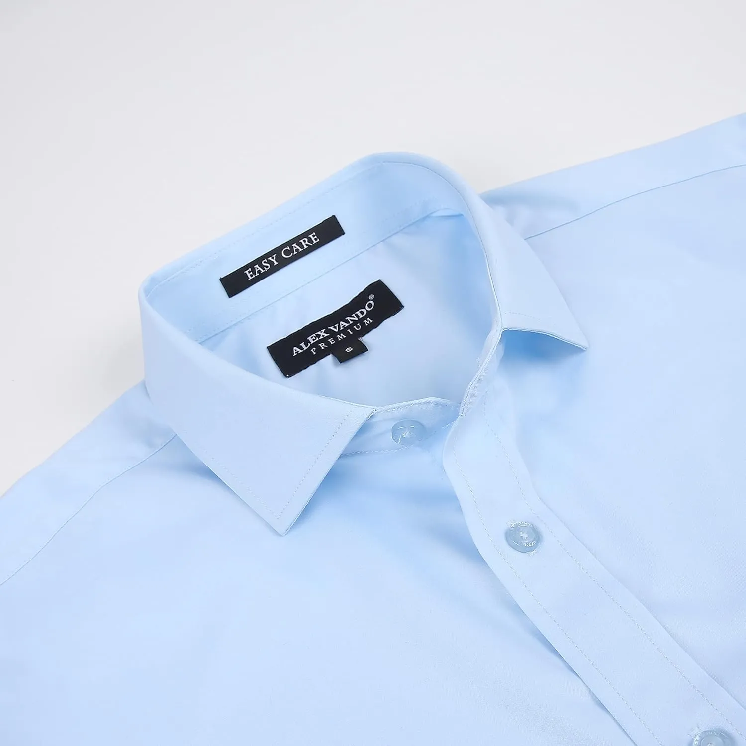 Alex Vando Mens Bamboo Dress Shirts Wrinkle Free Regular Fit Stretch Button Down Shirt