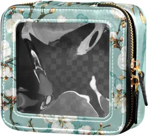 Almond Blossom Clear Makeup Bag Small Travel Bags for Toiletries Leather Cosmetic Bag for Travel
