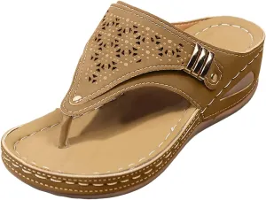 AMDBEL Orthopedic Sandals for Women,Sandals for Women Dressy Summer Wide Width Arch Support Clip Toe Flip Flops Casual Shoes