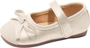Baby Girls Mary Jane Dress Shoes Sparkle Bow Ballerina Flats for Wedding Party Toddler Birthday Christmas Walking