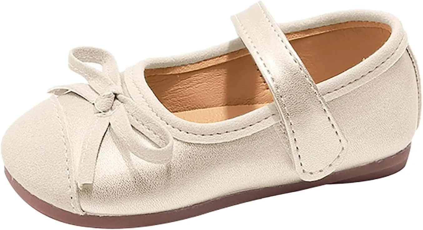 Baby Girls Mary Jane Dress Shoes Sparkle Bow Ballerina Flats for Wedding Party Toddler Birthday Christmas Walking