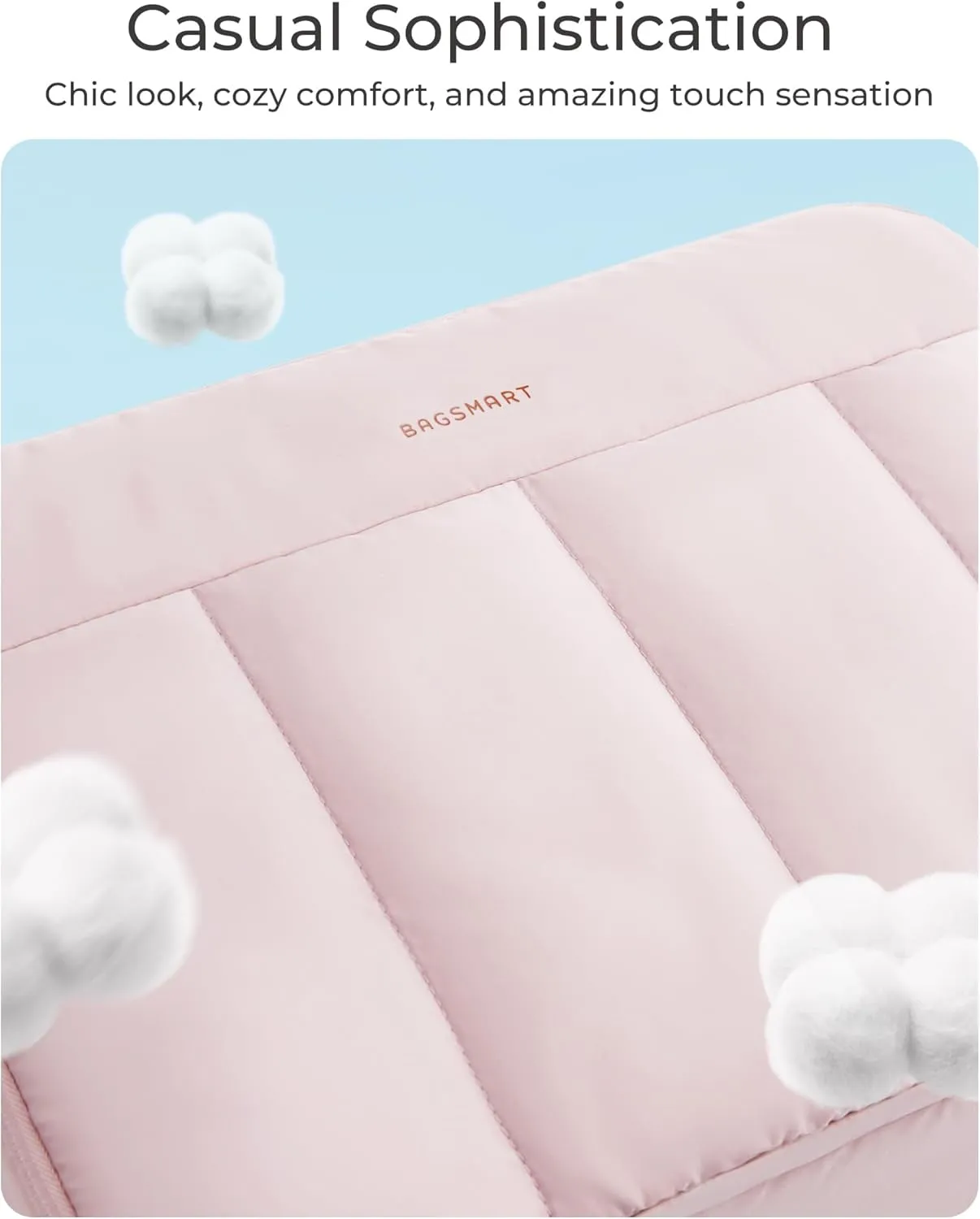 BAGSMART Packing Cubes for Travel Women, Large Capacity Hanging Packing Cubes for Suitcases, Quilted Travel Essentials for Women, Light Pink