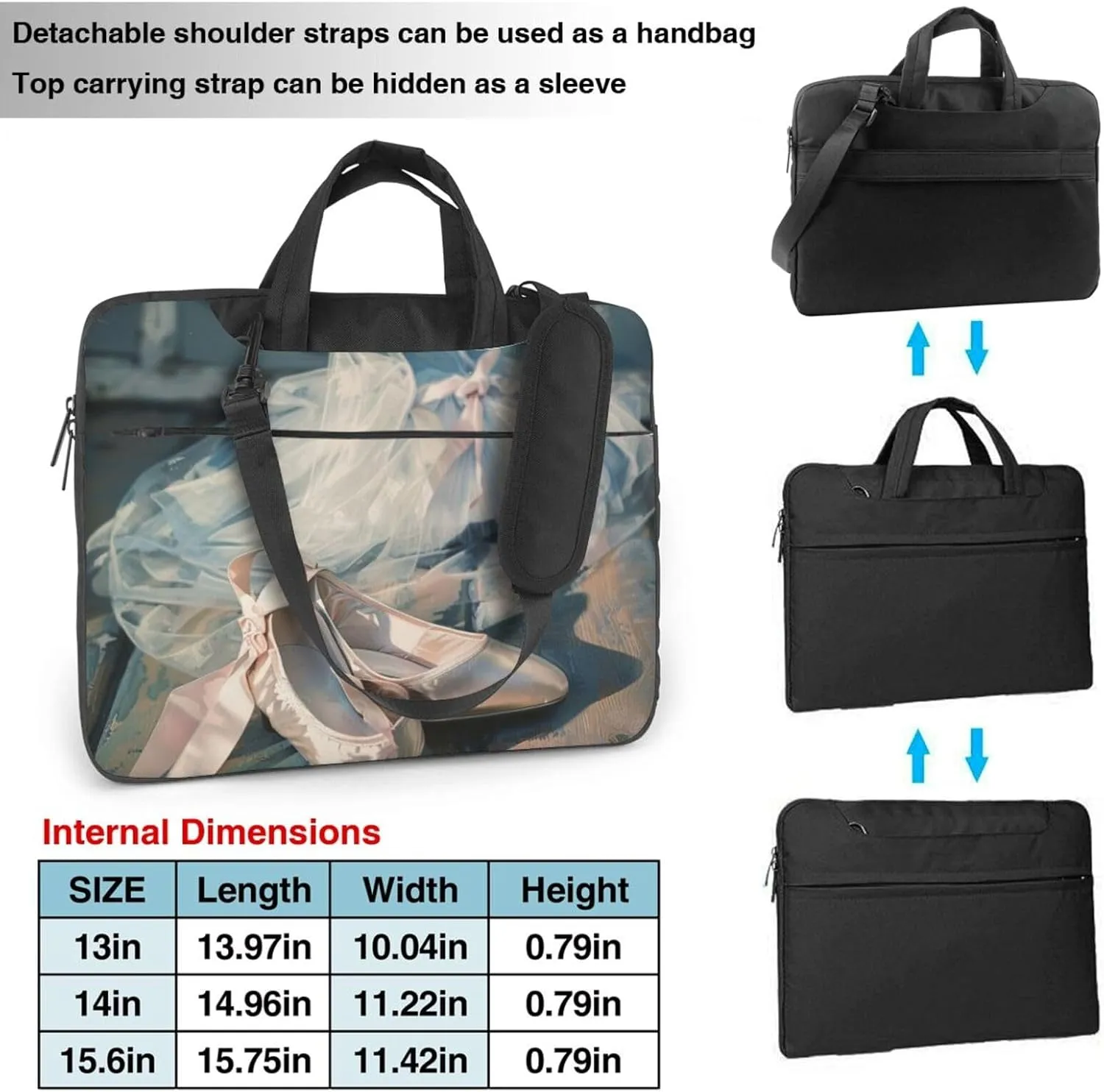 Ballet Shoes Laptop Tote Bag Travel Business Computer Bag Work Bag for Men Women