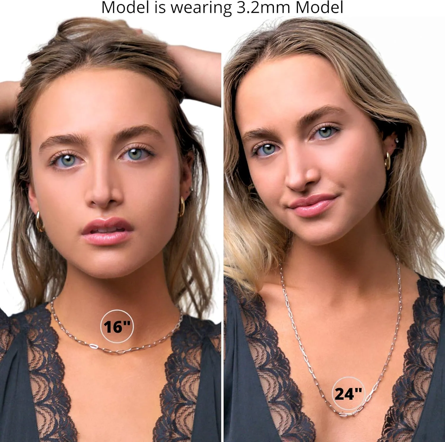 Beaux Bijoux Paperclip Chain Necklaces for Women | Sterling Silver 14k Gold Plated | Women's Trendy Layering Necklaces | Choose Width and Length | Fine Chain Necklaces Crafted in Italy