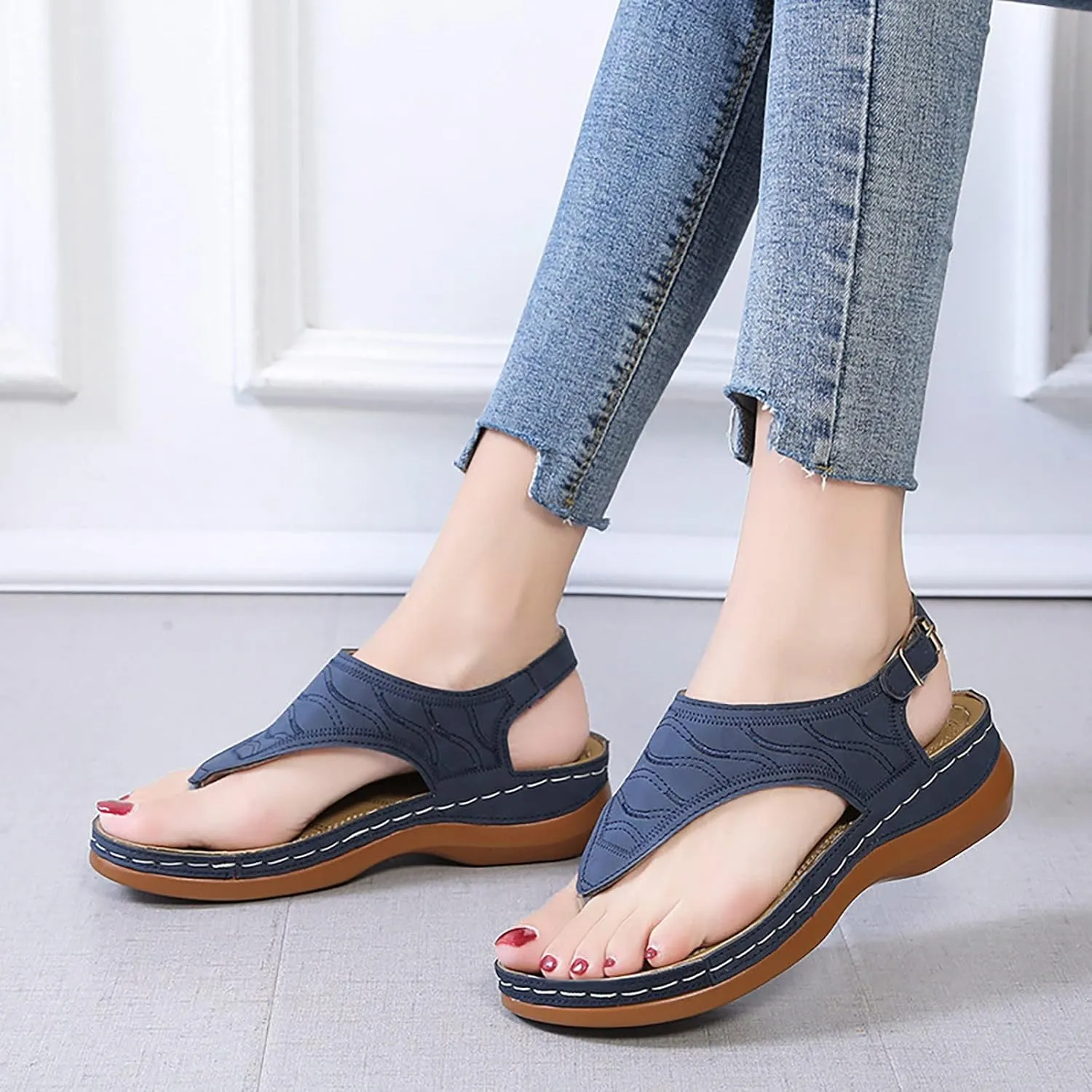 Best Walking Shoes for Women with Arch Support Slip On Walking Sandals for Women Summer Sandals Women 2024 Black Sandals Women Dressy Comfy Sandals for Women Womens Strappy Sandals Heels