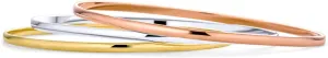 Bling Jewelry Simple Stacking Interlocking Tri Color Twist Multi Bangle For Women Teen Bracelets Round Rose Gold Silver Plated