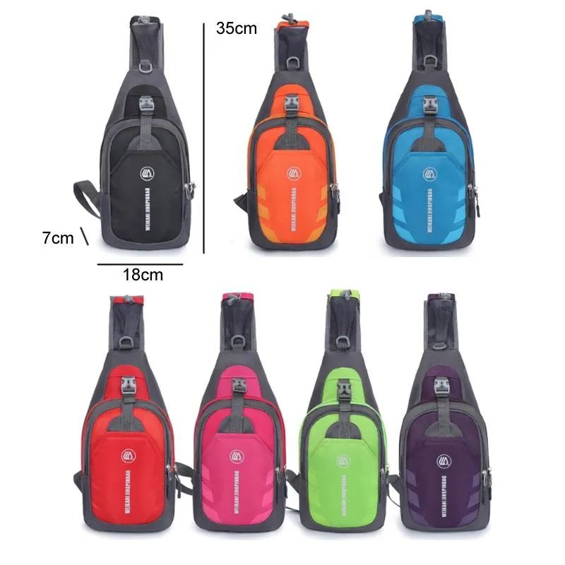 Blue Single Shoulder Mini Chest Bag For Outdoor Sports