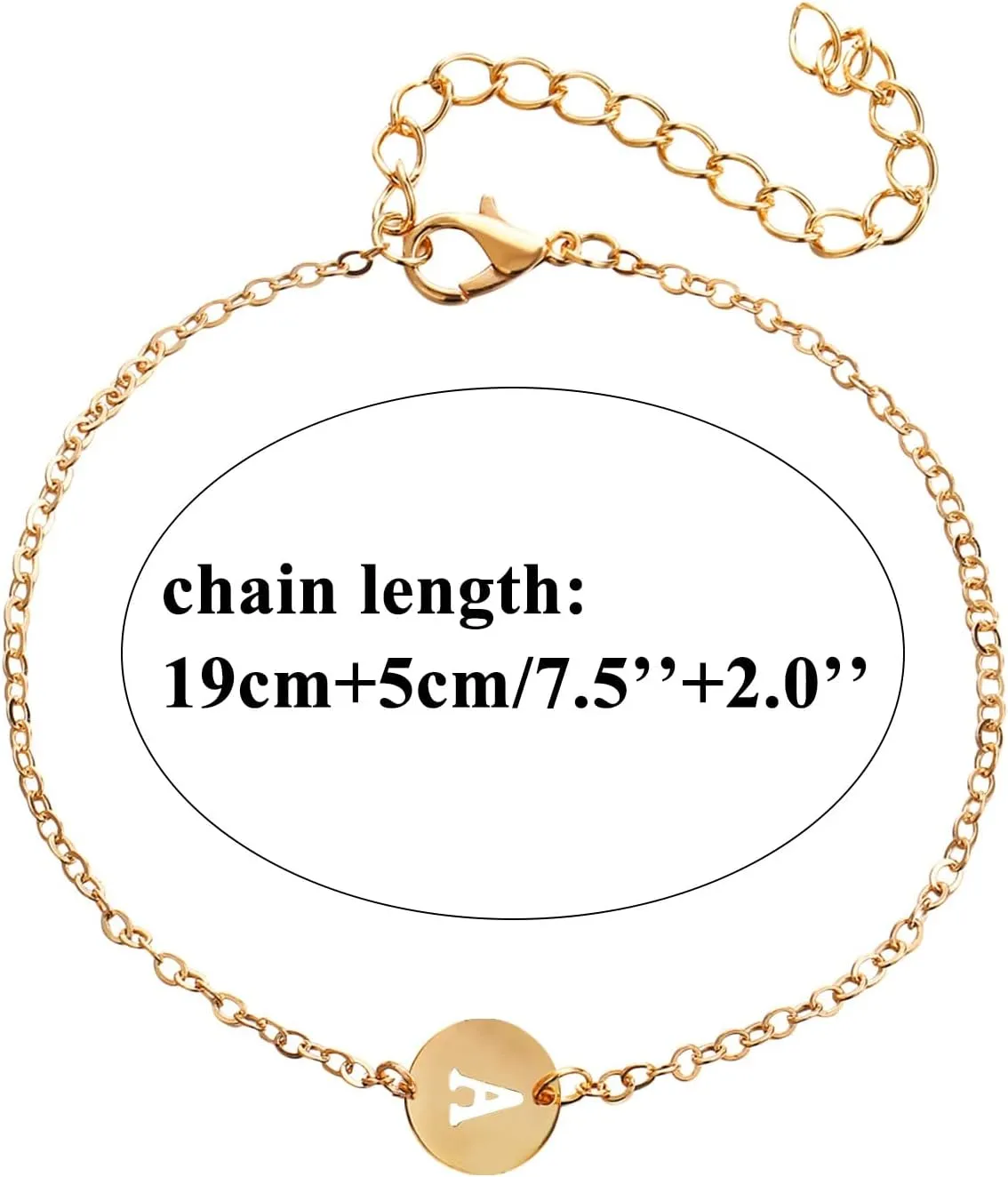 Bracelet for Women Gift Bracelets Bangles Jewelry Personalized Initial Bracelet 1 Gold Plated Stainless Steel Letter Bracelet Dainty Charm Bracelet Delicate Chain- Boy Bracelets Father (O, One Size)