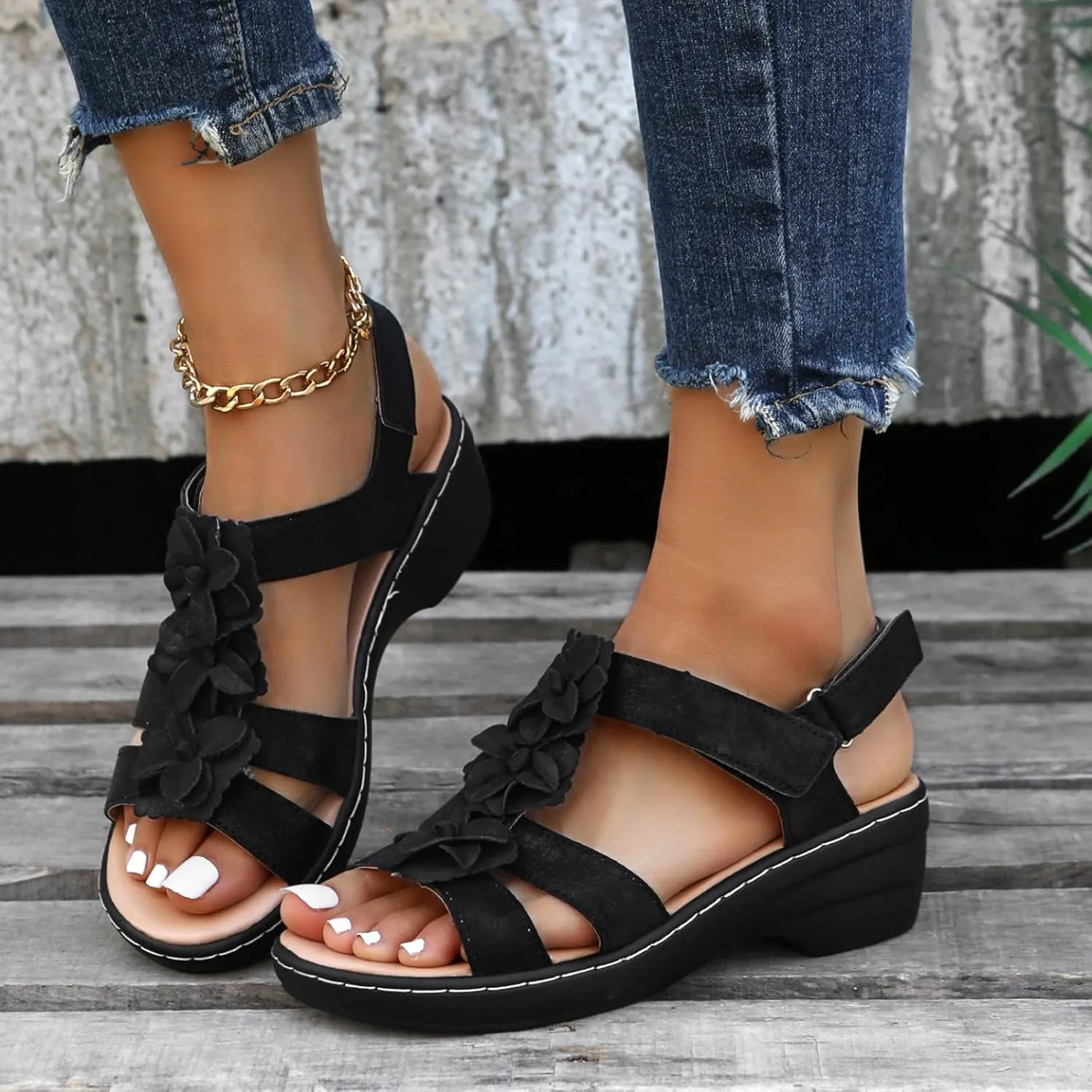 Casual Sandals Women Platform Strap Sandals for Women Orthopedic Open Toe Shoes Beach Casual Sandals