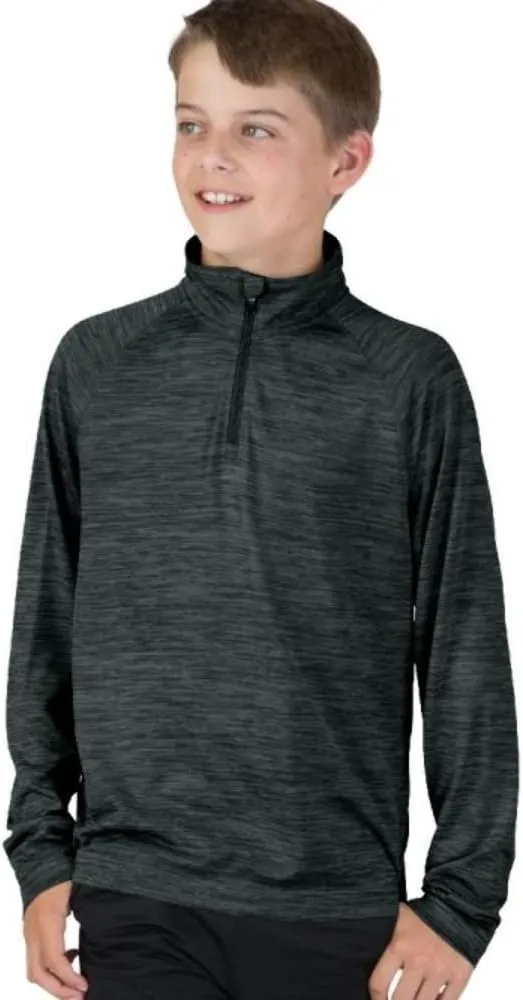 Charles River Apparel Kids' Big Space Dye Performance Quarter Zip Pullover