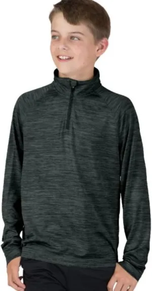 Charles River Apparel Kids' Big Space Dye Performance Quarter Zip Pullover
