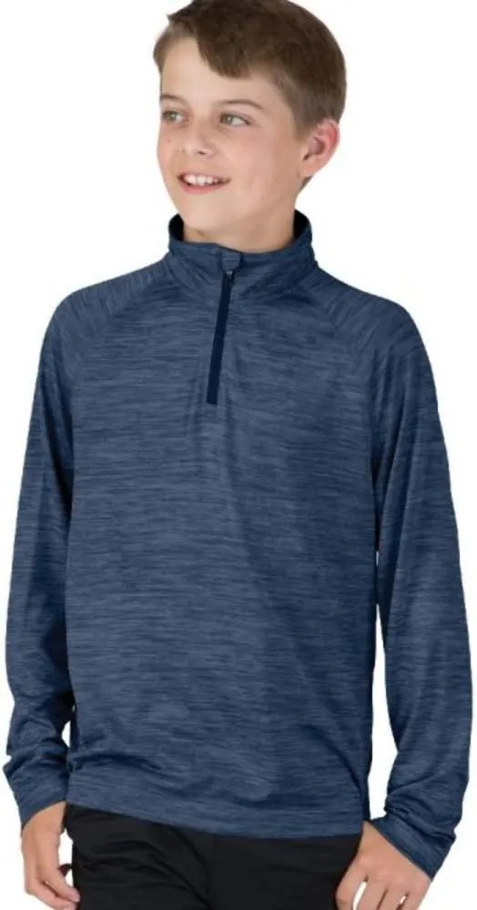 Charles River Apparel Kids' Big Space Dye Performance Quarter Zip Pullover