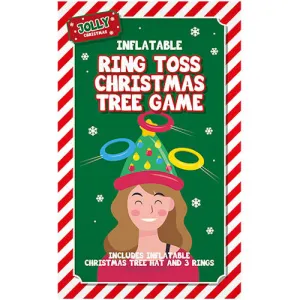 Christmas Inflatable Ring Toss Game - Festive Holiday Party Activity Santa Claus Reindeer Snowman