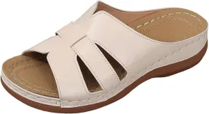 Closed Toe Slippers for Women with Arch Support Hollow Out Adjustable Low Wedge Shoes Comfort Walking Lightweight Sandals Clogs Mules Comfortable Dressy Platform Summer Orthopedic Casual