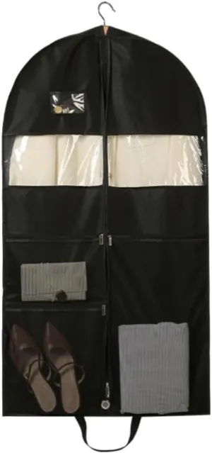 Clothes Cover Foldable Garment Bag 4" Gusseted Hanging Suit Bag with 3 Pockets Dress Bag Suit Bags (Color : 1pc, Size : 60 * 10 * 110cm)