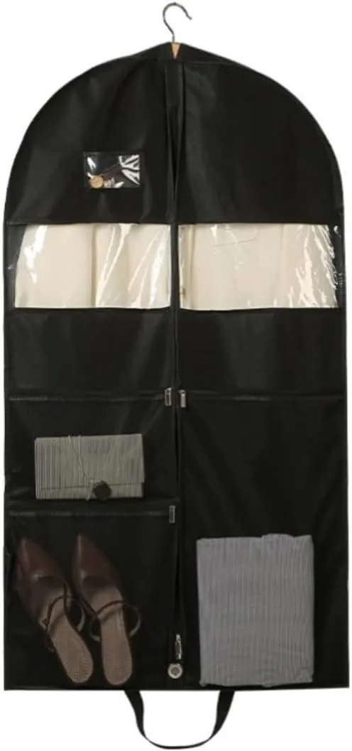 Clothes Cover Foldable Garment Bag 4" Gusseted Hanging Suit Bag with 3 Pockets Dress Bag Suit Bags (Color : 4pcs, Size : 60 * 10 * 110cm)