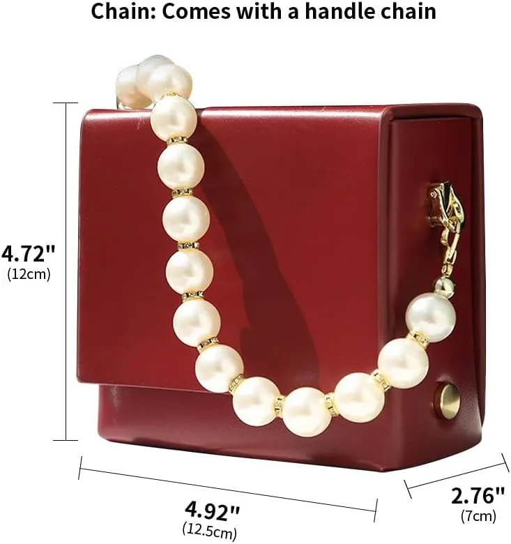 Clutch Purses for Women Evening Women's Evening handbags Ladies Purses with Pearl Handle Chain for Travel Shopping