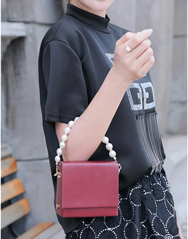 Clutch Purses for Women Evening Women's Evening handbags Ladies Purses with Pearl Handle Chain for Travel Shopping