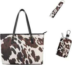 Coldinair Leather Handbags Purse Tote Bag for Women,3PCS Work Bag Shoulder Bag Travel Bags Handbags Set