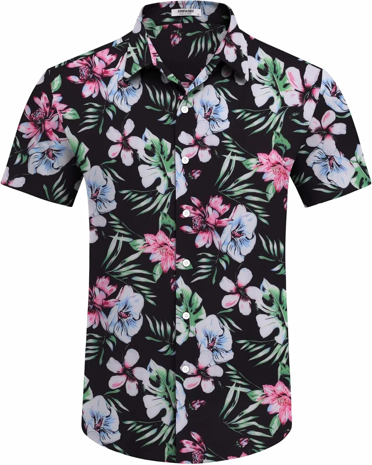 COOFANDY Hawaiian Shirt for Men Short Sleeve Floral Button Down Shirt Tropical Casual Summer Beach Shirts