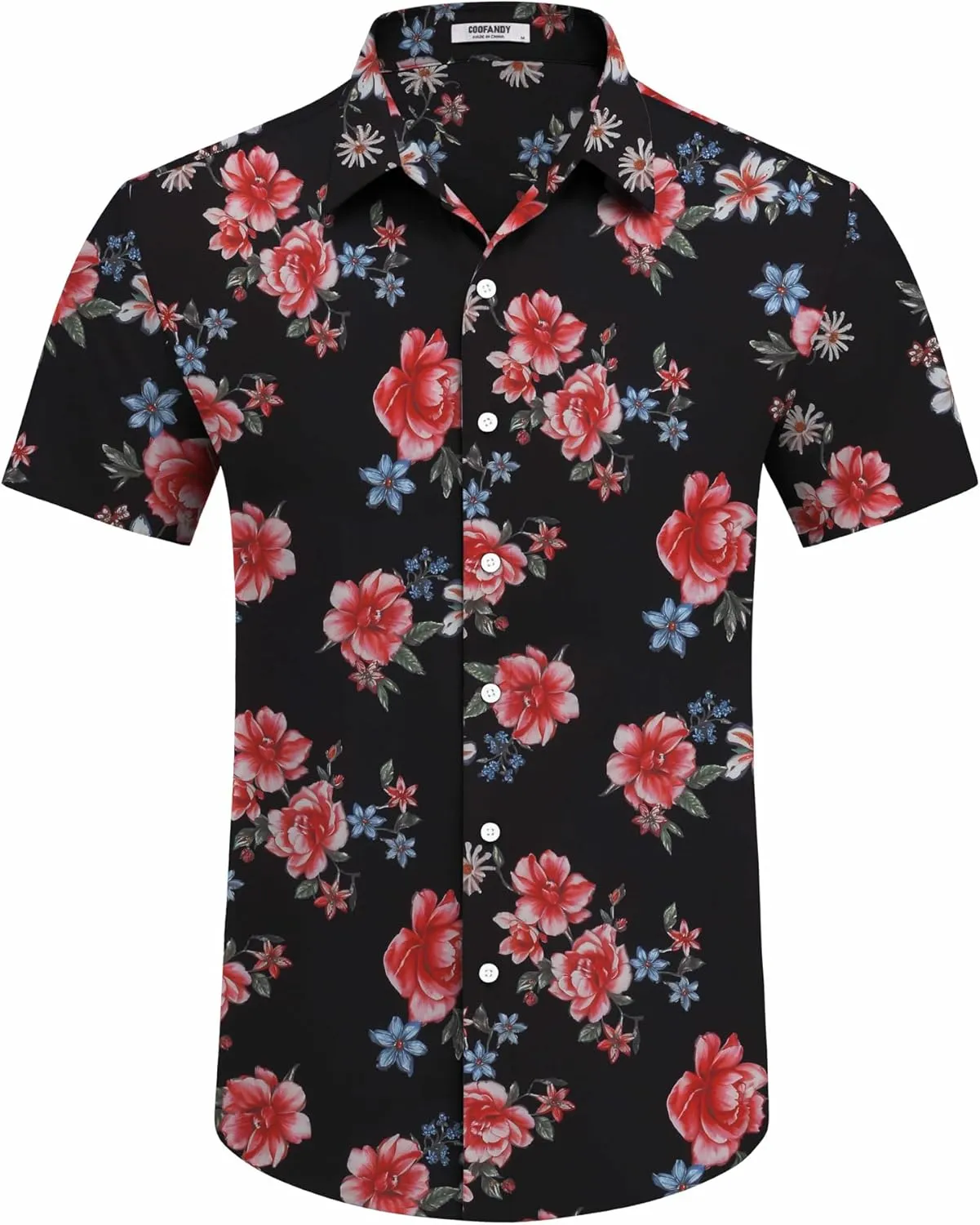 COOFANDY Hawaiian Shirt for Men Short Sleeve Floral Button Down Shirt Tropical Casual Summer Beach Shirts