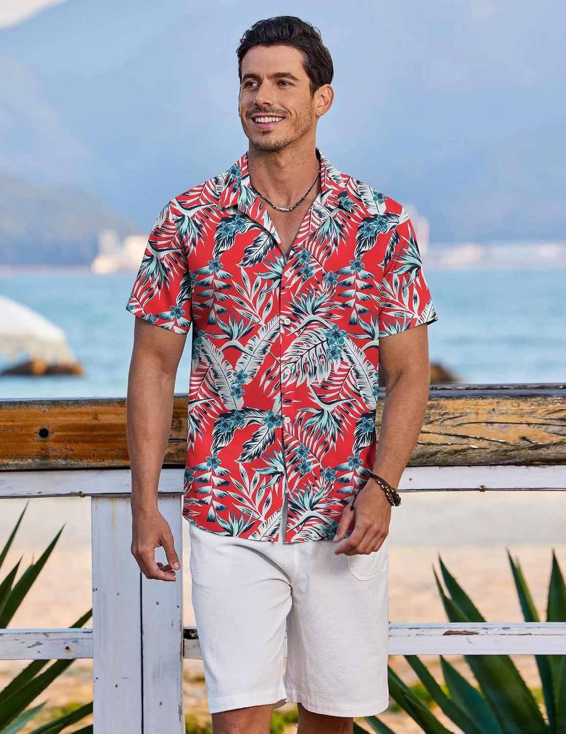 COOFANDY Hawaiian Shirt for Men Short Sleeve Floral Button Down Shirt Tropical Casual Summer Beach Shirts