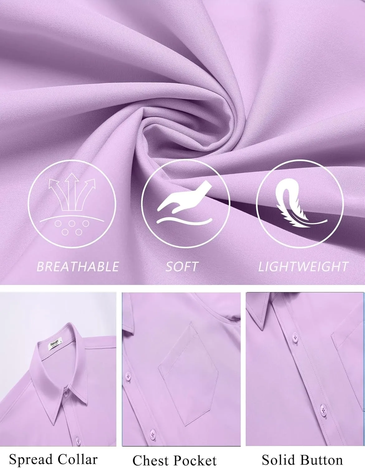 COOFANDY Mens Casual Button Down Shirts Short Sleeve Summer Untucked Dress Shirt with Pocket