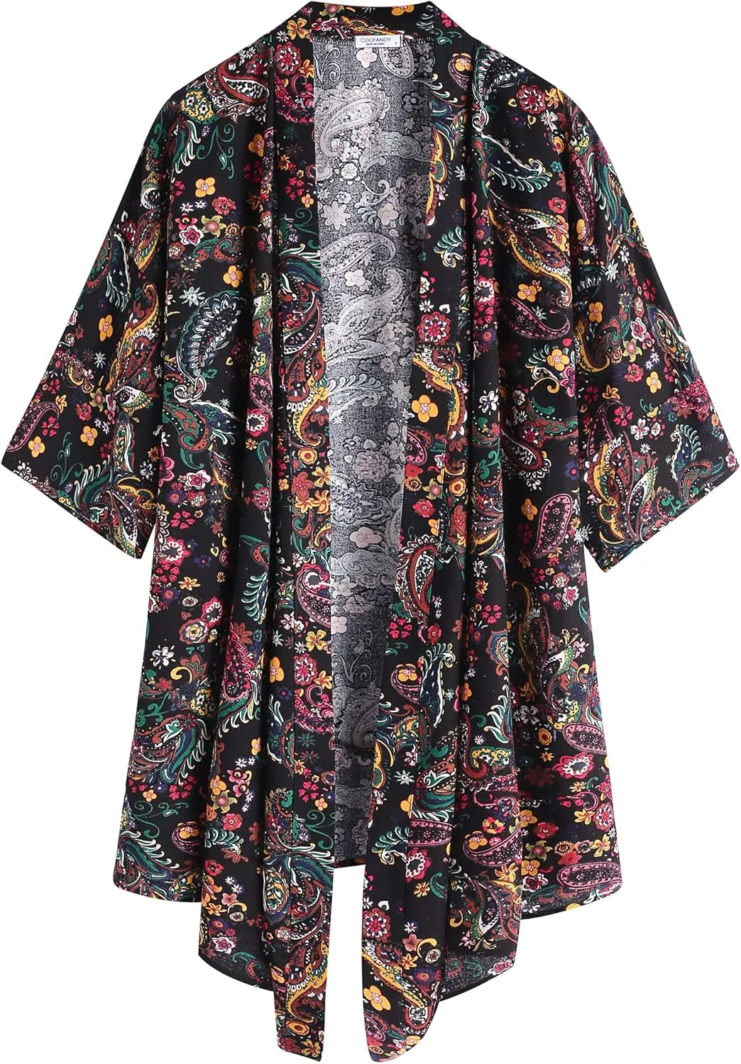 COOFANDY Men's Ruffle Shawl Collar Lightweight Cardigan Long Kimono Jackets Open Front Drape Cape Coat