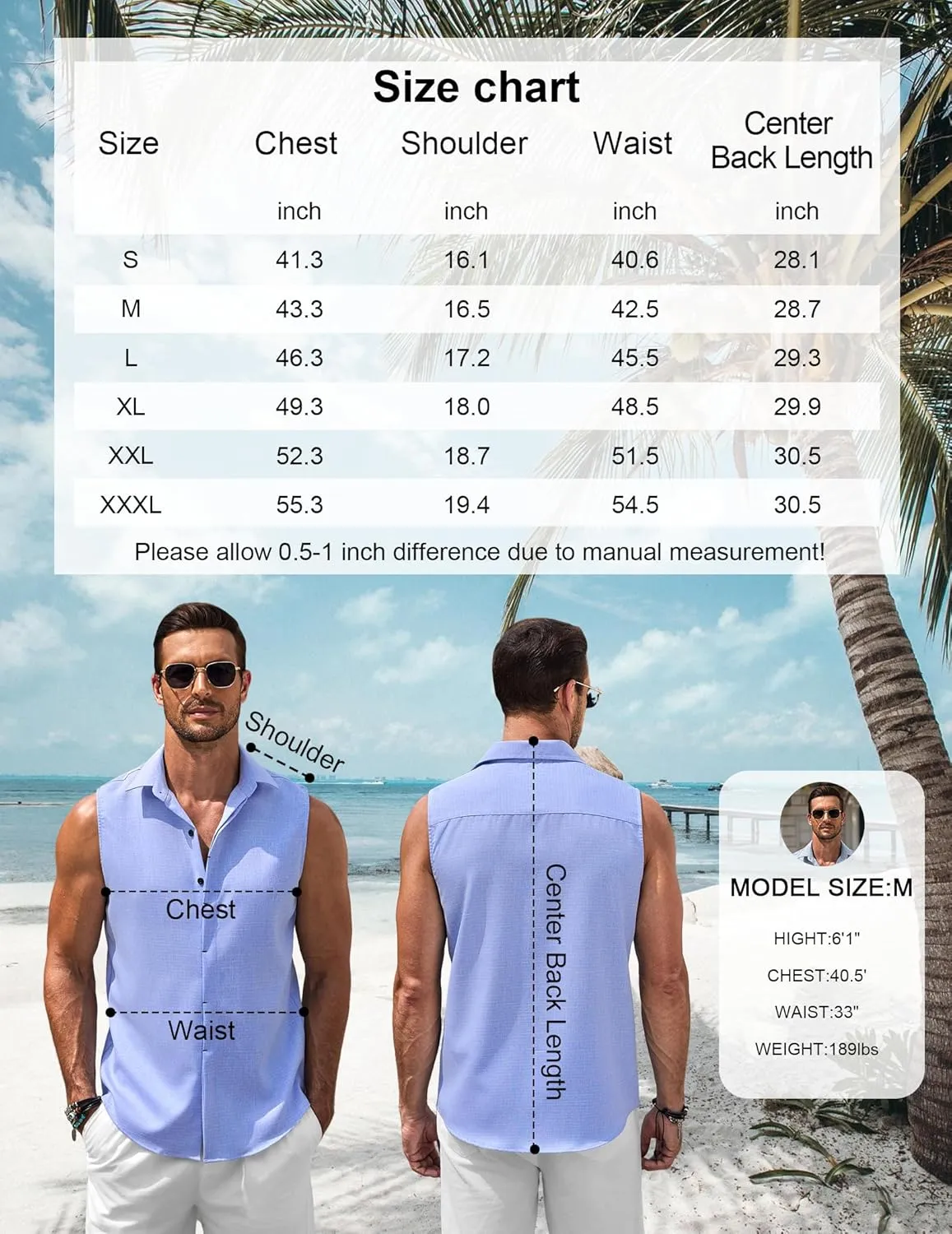 COOFANDY Mens Sleeveless Button Down Beach Shirts Casual Summer Tank Tops Collared Imitation Linen Tank Shirt