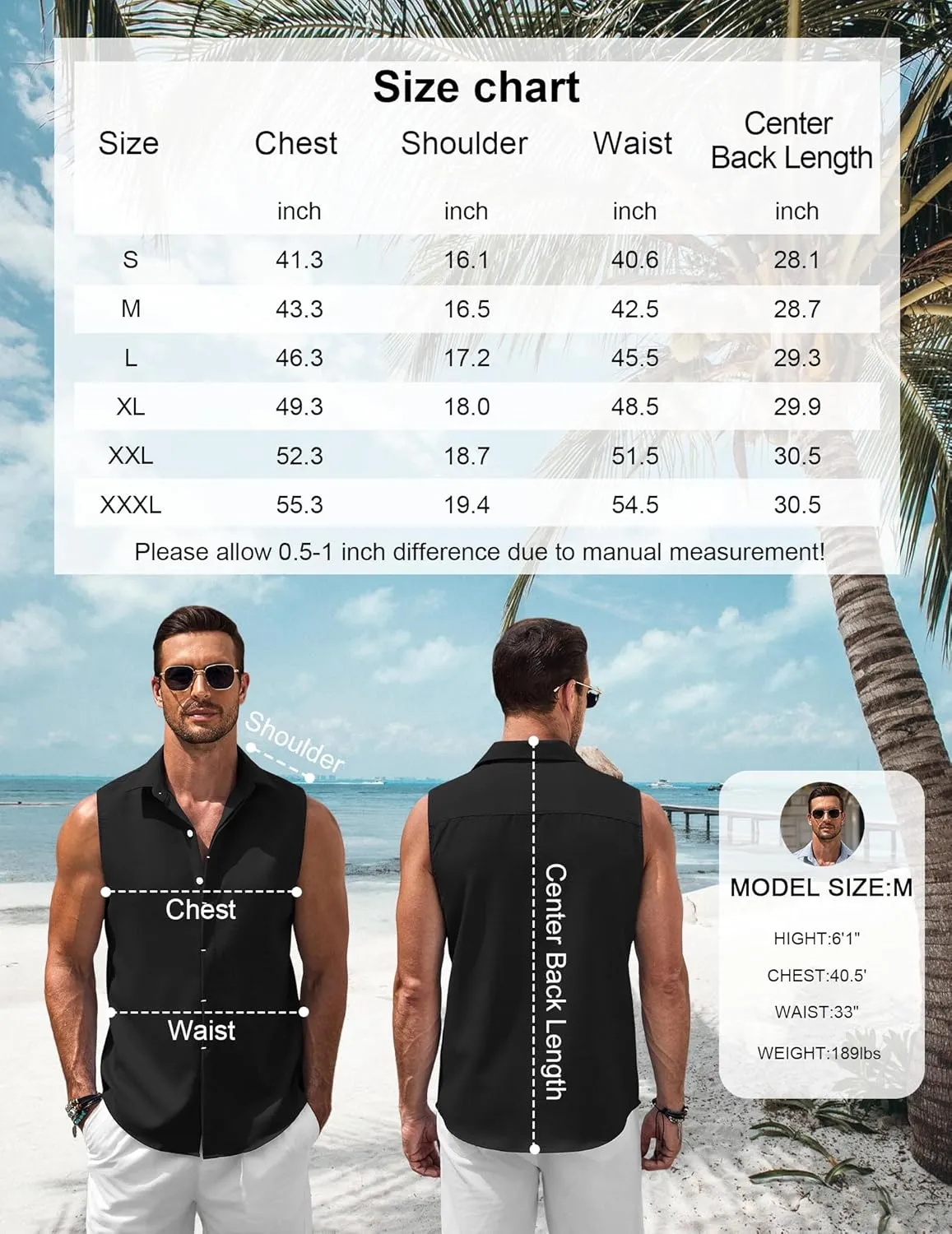 COOFANDY Mens Sleeveless Button Down Beach Shirts Casual Summer Tank Tops Collared Imitation Linen Tank Shirt