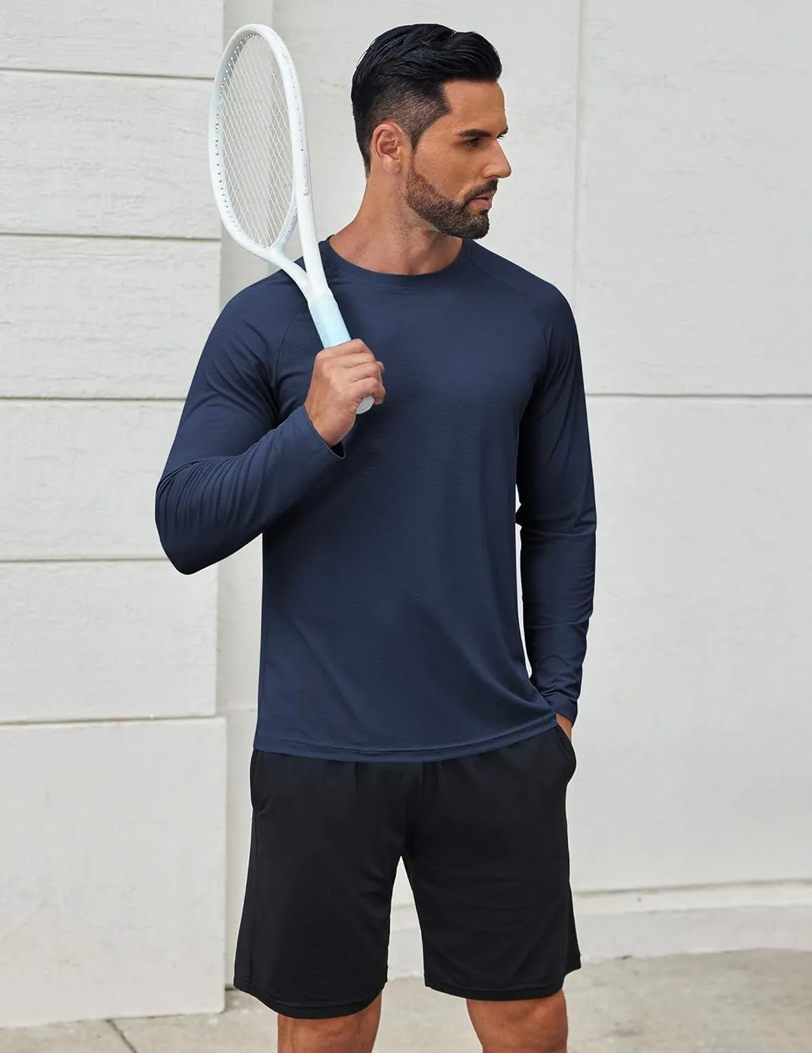 COOFANDY Men's Sun Protection Shirts Long Sleeve Rash Guard Swim T-Shirts Lightweight Quick Dry Fishing Shirts