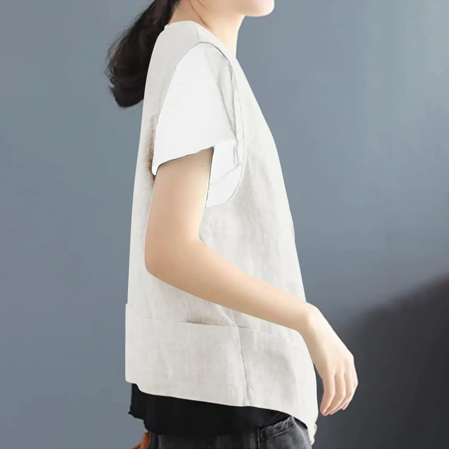 Cotton Linen Vests for Women 2023 Fashion Sleeveless Button Down Blazer Jacket Summer Casual Loose Vest Outerwear