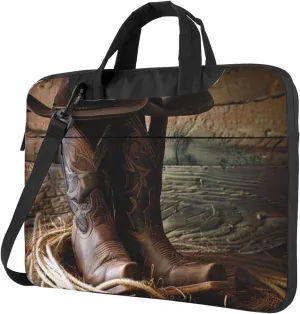 Cowboy Hat Western Boots Printed Laptop Tote Bag Travel Business Computer Bag Work Bag for Men Women