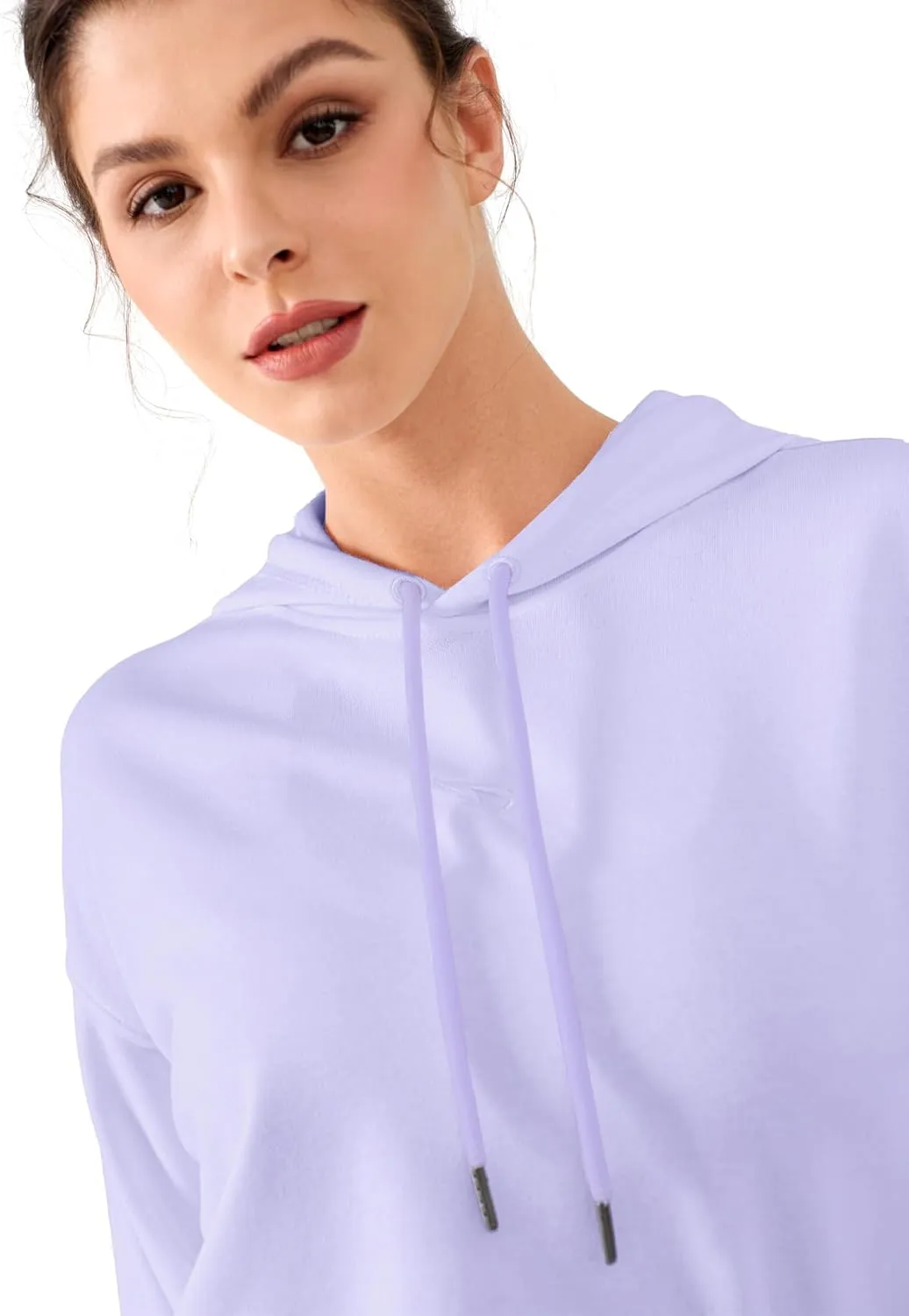 Cropped Hoodie Women Sweatshirt Oversize Long Sleeve Loose Crop Hoodies Ladies Drop Shoulder Pullover Casual Athletic